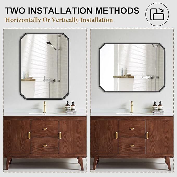 36 x 48 Inch Black Bathroom Vanity Mirror