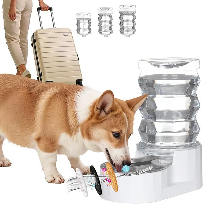 RIZZARI Automatic Gravity Pet Dispenser: 6.5L Large Capacity -No Power Needed