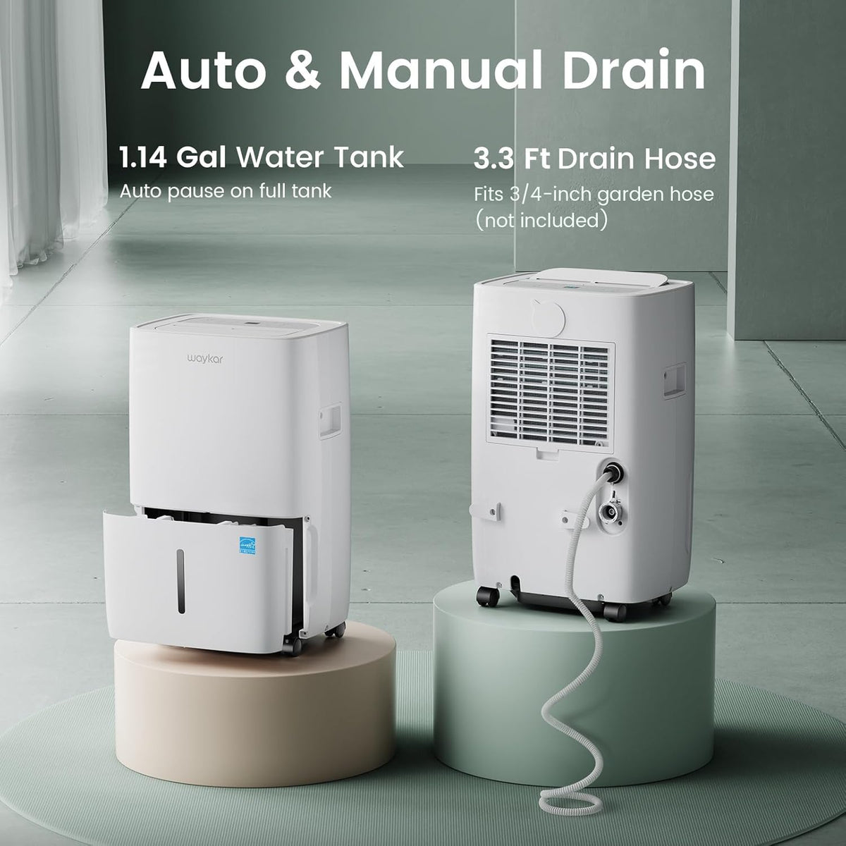 Waykar 120 Pints 6000 Sq. Ft 2025 Energy Star Dehumidifier for Basement