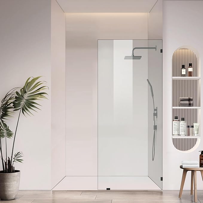 Bathroom Shower Door 30.5" W x 78.75" H, Frameless Fixed 3/8" ...