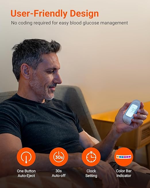 iHealth Acacia Blood Glucose Monitor Kit, 100 Glucometer Strips, 100 Lancets