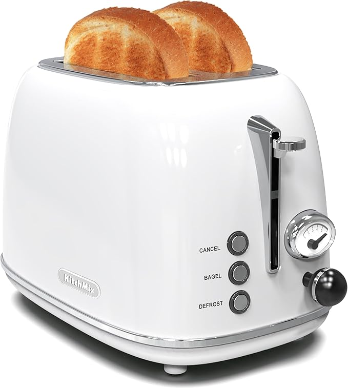 Toaster 2 slice, Retro Stainless Steel Toaster