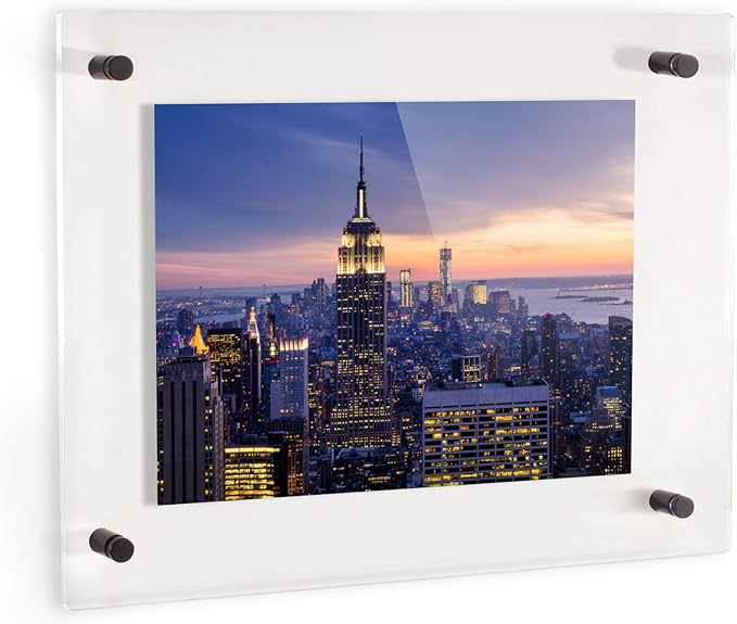 ArtToFrames 20x24 Inch Double Panel Floating Acrylic Picture Frame comes (5 P...