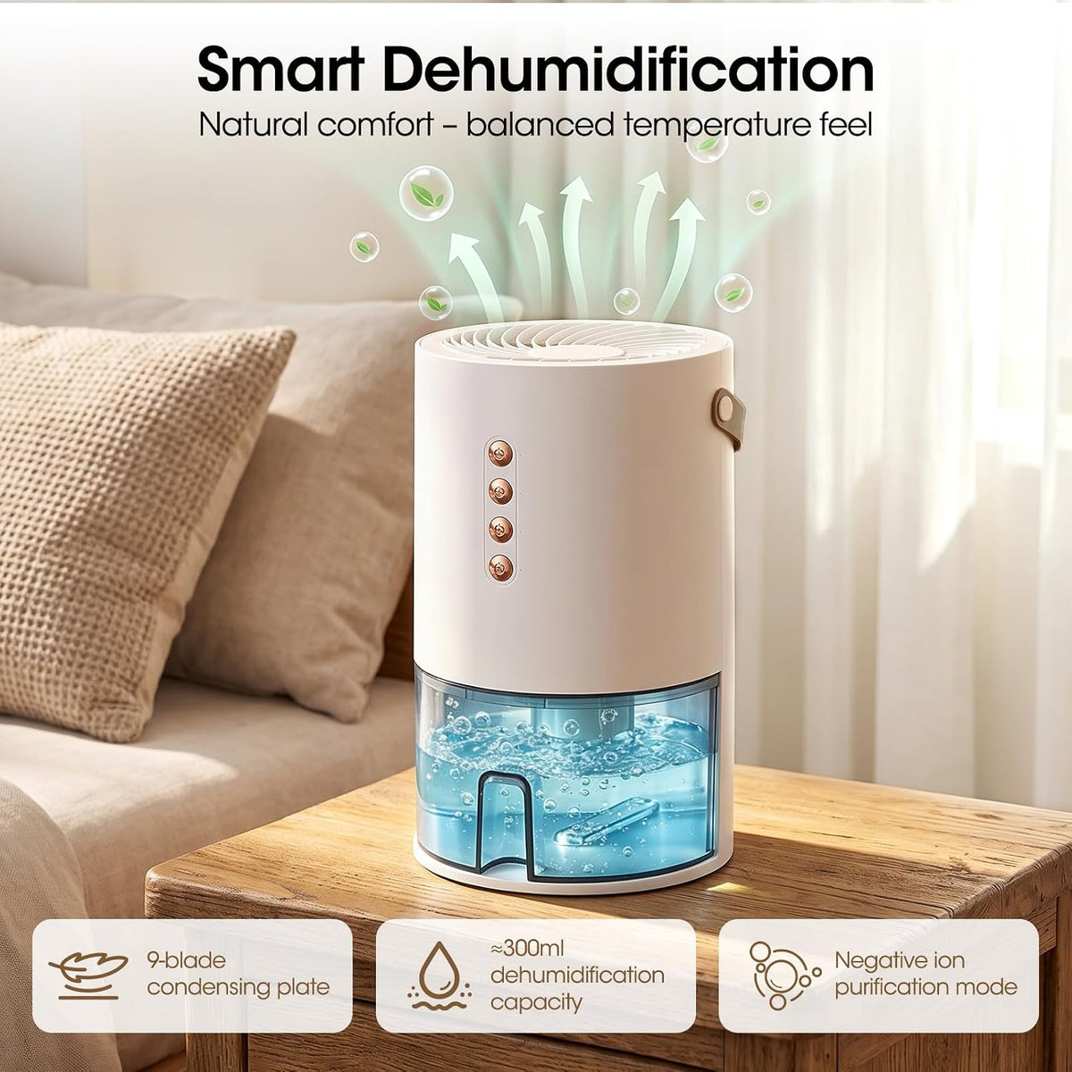 Small Dehumidifier,Ultra Quiet & Auto Shut Off Dehumidifier for Bedroom,1...