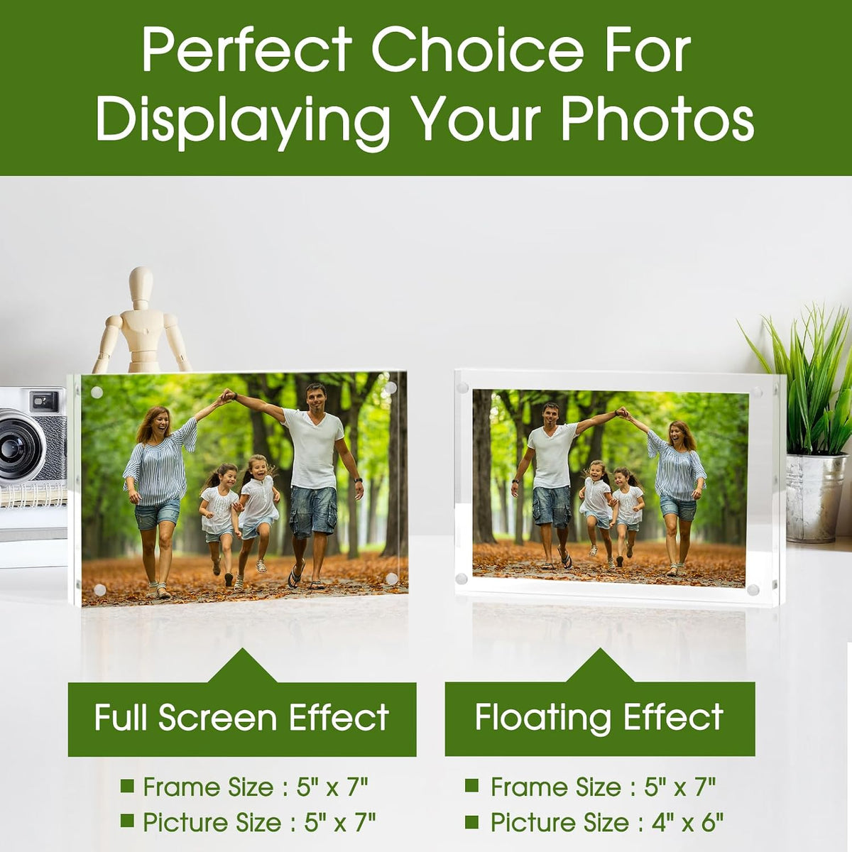 Syntrific 5x7 Acrylic Photo Frame 5Pack Premium Acrylic Photo Frame Magnetic ...