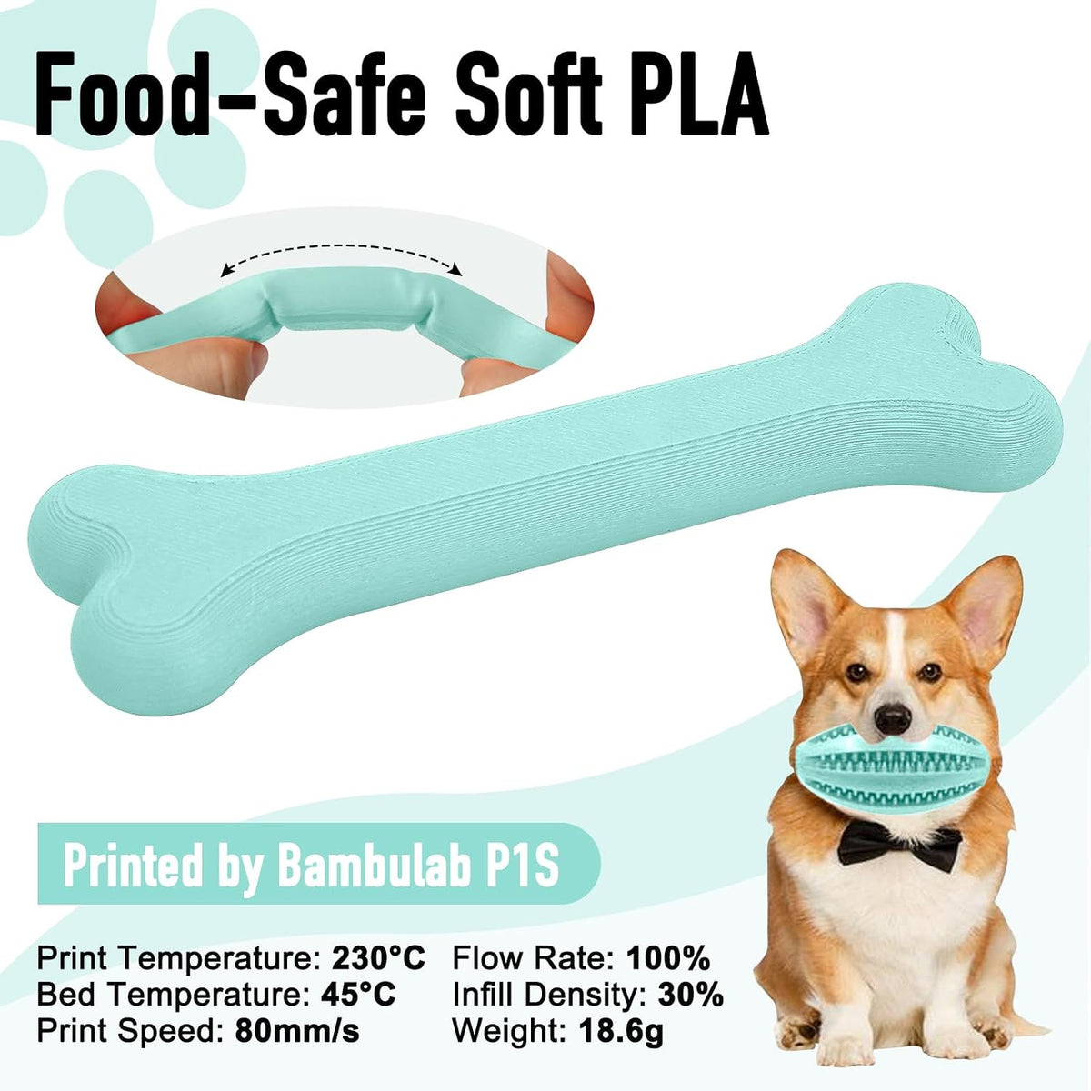 YXPOLYER Flexible PLA Food-Safe 92A Soft PLA 3D Printer Filament