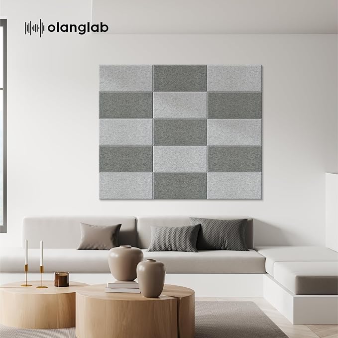 Olanglab Fiberglass Acoustic Wall Panels 4 Pack, 11.8'' x 23.6'&#...