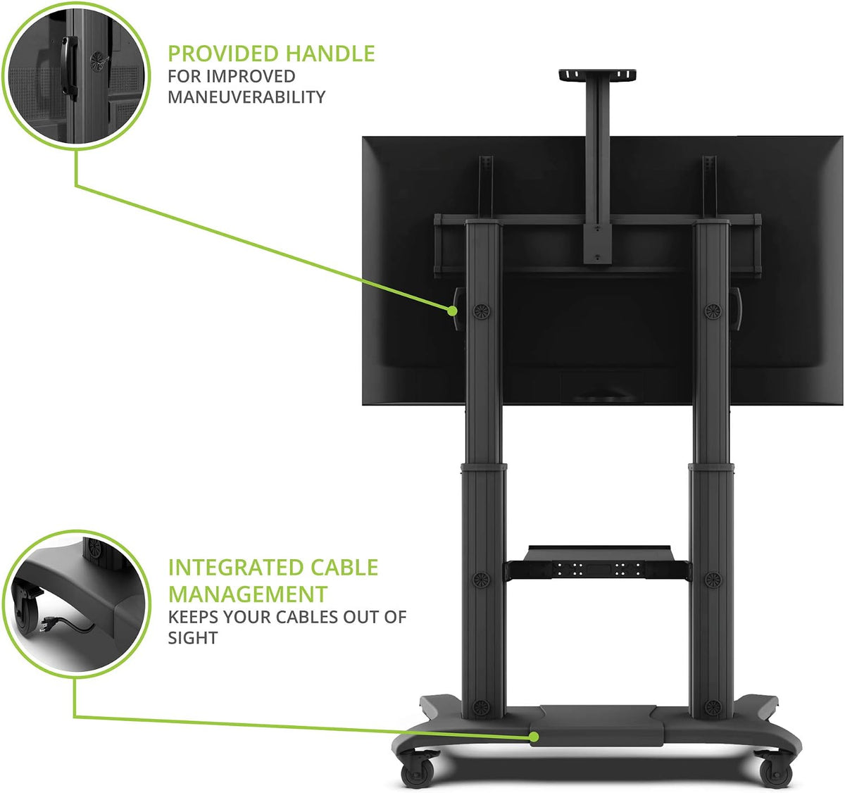 Kanto MTMA100PL Height Adjustable Mobile TV Mount with Adjustable Shelf for 5...