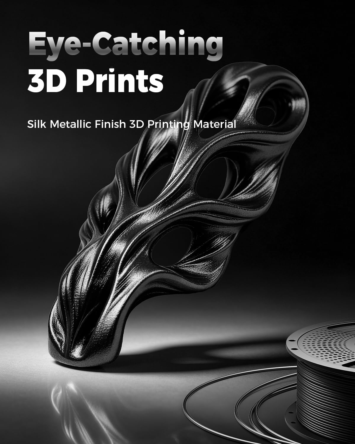 UJOY3D PETG Metal Filament Bundle 4kg, Metallic Shiny Silk PETG 1kg*4 Pack