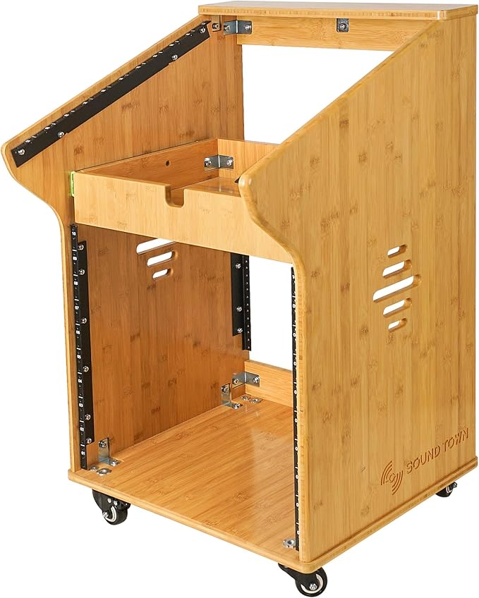 Sound Town DIY Solid Carbonized Bamboo Studio Rack