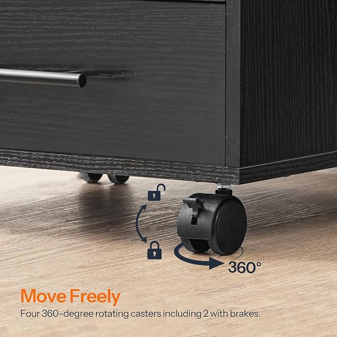 HOOBRO 7-Drawer File Cabinet, Wooden Office Cabinet