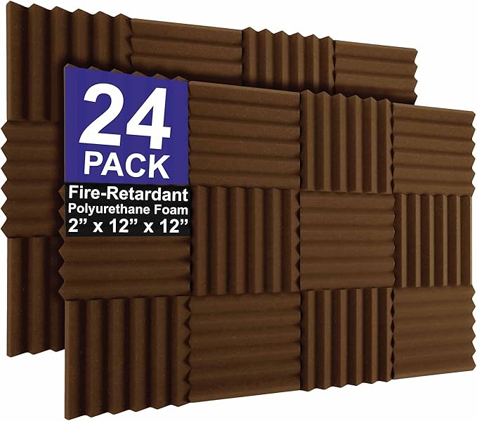 Foam Factory Inc 24 Pack Color Acoustic Foam Panel Studio Soundproofing Wedge