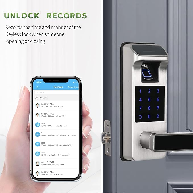 Harfo Smart Door Lock, Heavy Duty 5 in 1 Keyless Entry Door Lock, Full App