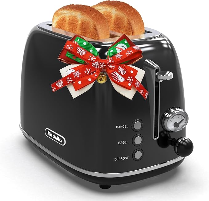Toaster 2 slice, Retro Stainless Steel Toaster