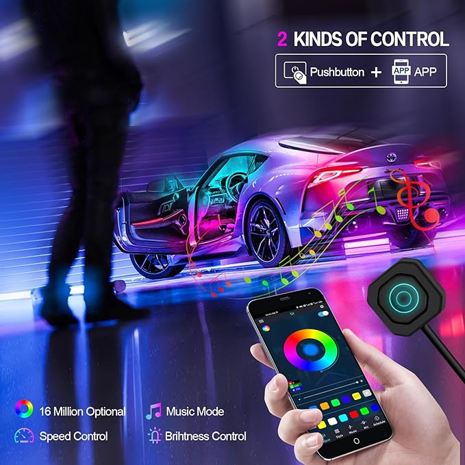 Dreamcolor Acrylic Interior Car Light 10 in 1 Automotive Ambient Light Kits