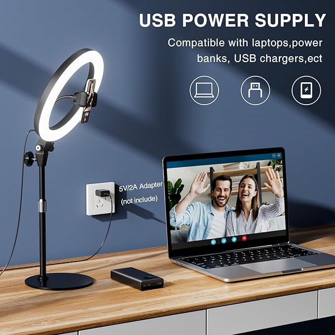 Desk Ring Light with Stand