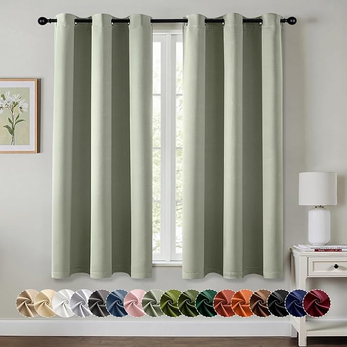 MIULEE Sage Green Blackout Curtains
