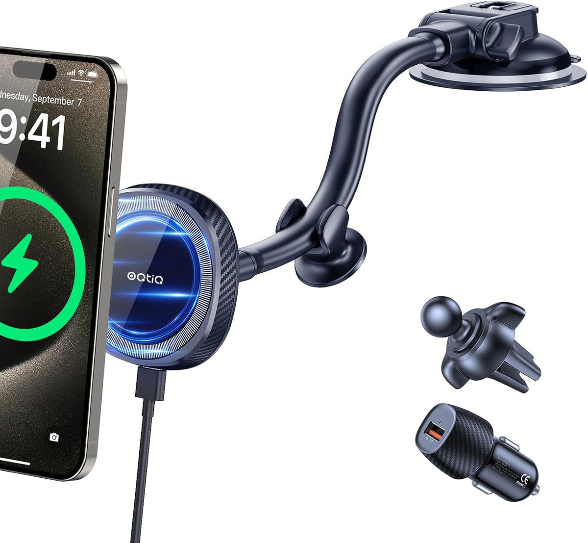 for MagSafe Car Mount Charger, Wireless Magnetic Car Mount