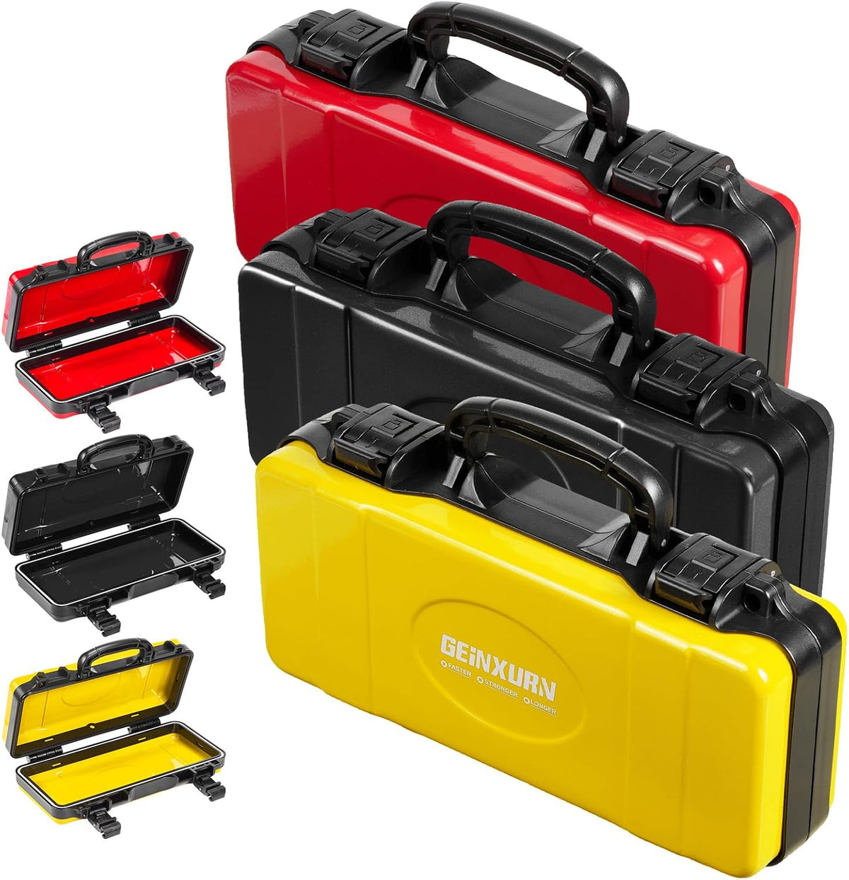 Geinxurn 3 Pieces Metal 11 Inches Steel Tool Organizer Portable Toolbox Red, ...