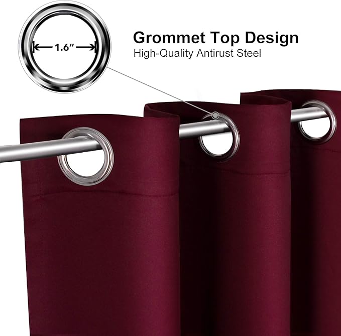 ChrisDowa Blackout Curtains 80 Inches Long 2 Panels Set