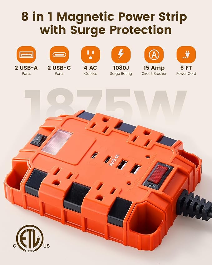 SURAIELEC Magnetic Power Strip