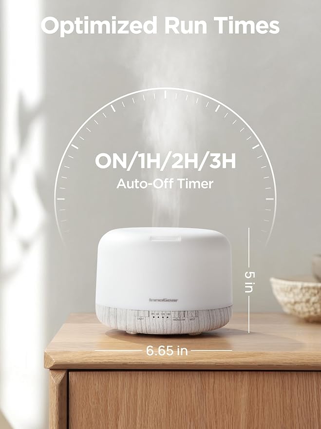 InnoGear Aromatherapy Diffuser & 10 Essential Oils Set, 500ml Essential Oil