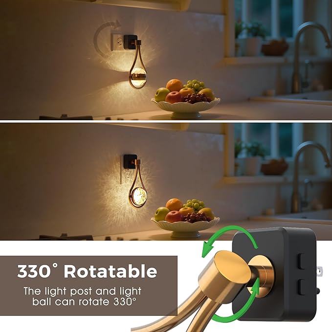 L LOHAS LED Night Lights Plug Into Wall: 2 Pack Star Projector RGB Night Light