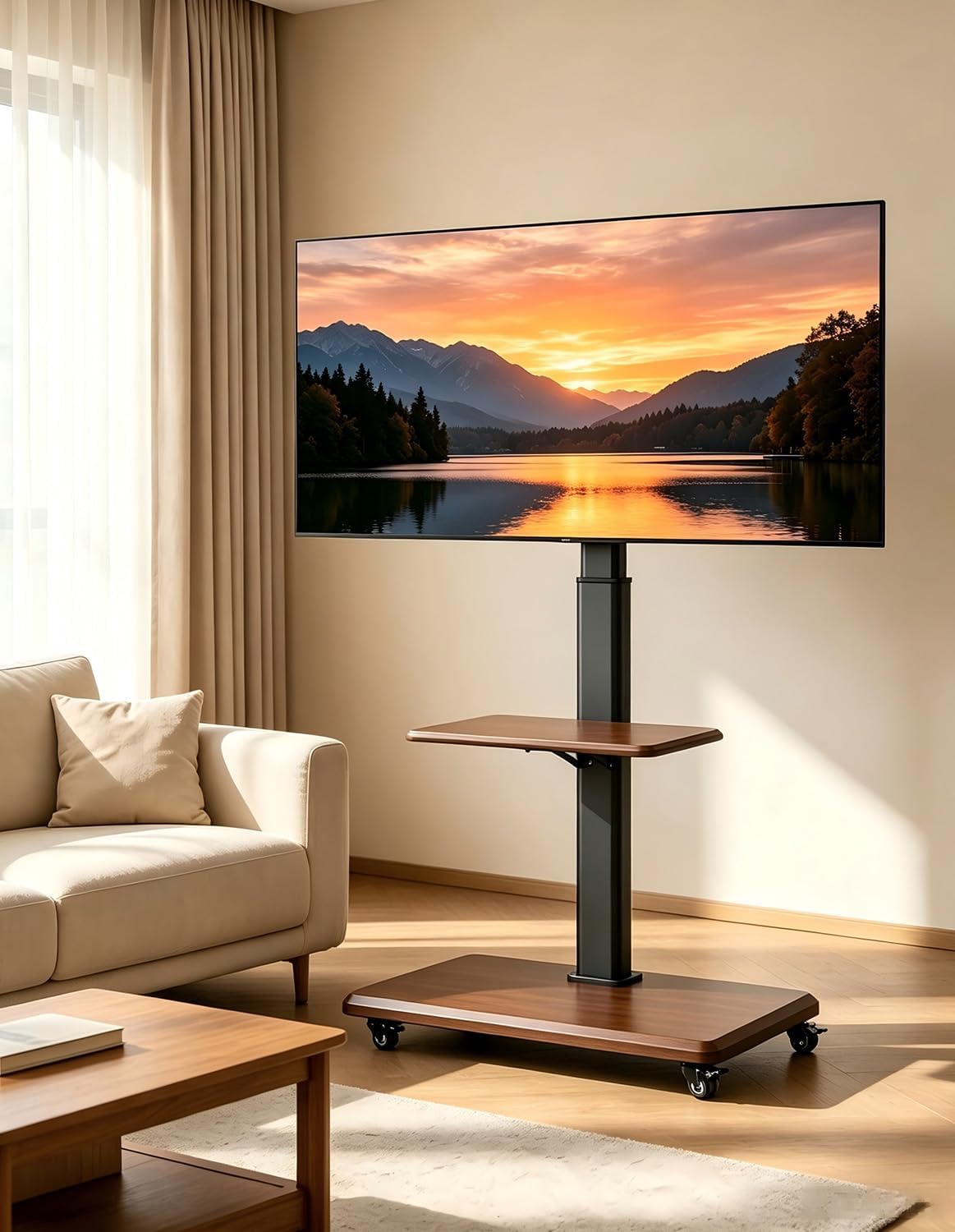 Rolling TV Stand for 32-75 Inch TVs up to 110 lbs