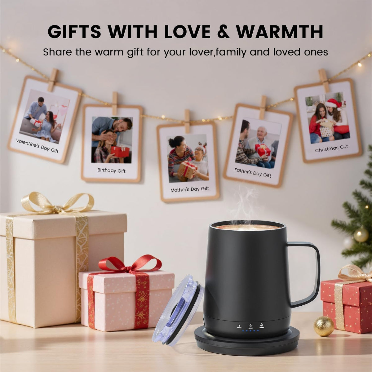 Smart Self Heating Coffee Mug,14oz Temperature Control Coffee Mug,Hot up to 1...