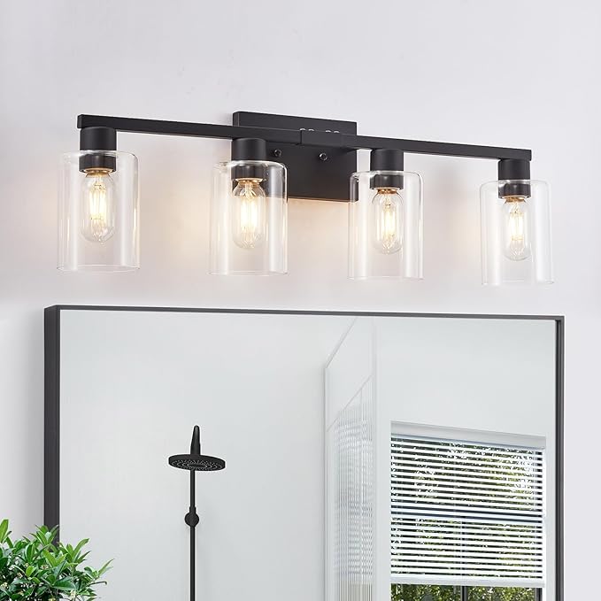SOPEAS 4 Light Bathroom Vanity Light Fixtures, Bathroom Lighting Fixtures Over