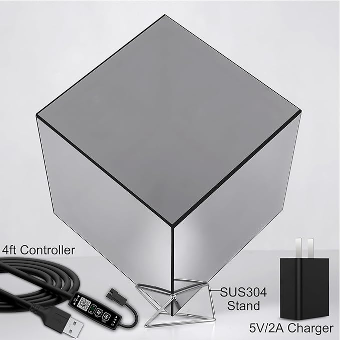 Heepulor Infinity Hyper Cube LED Table Lamp, Color-Changing Music-Sync