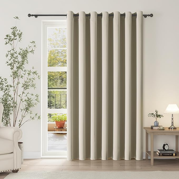 ChrisDowa Room Divider Curtain 108 Inches Long, Wide Blackout Sliding Door