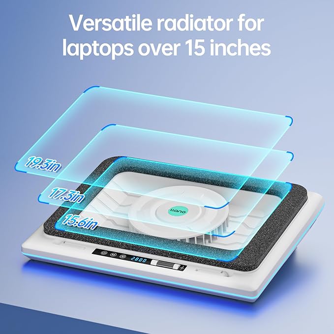 llano RGB Laptop Cooling Pad, Powerful Turbofan, Quiet Cooling, Touch Control