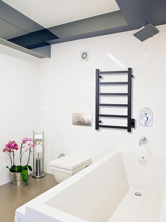 Smart Wireless Electric Towel Warmer | Blade Thin 6 Bar Design | Hardwired &