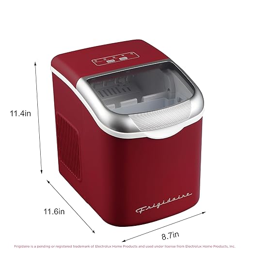 FRIGIDAIRE Retro Compact Ice Maker Machine, Bullet Ice, 26 lb per Day