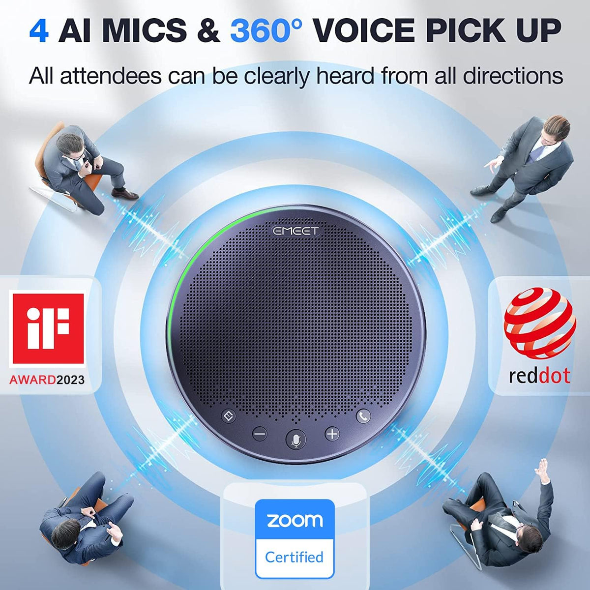 EMEET M3 Bluetooth Conference Speaker and Microphone, Zoom Certified