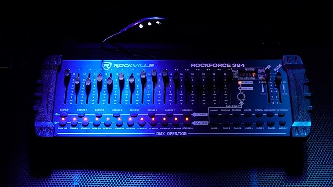 Rockville ROCKFORCE 384 Channel DMX Light/Fog Lighting Controller, MIDI Control