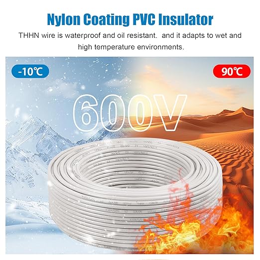 THHN Wire 12 Gauge 200 FT OFC Electrical Wire, 12 AWG Solid Copper Wire Rated
