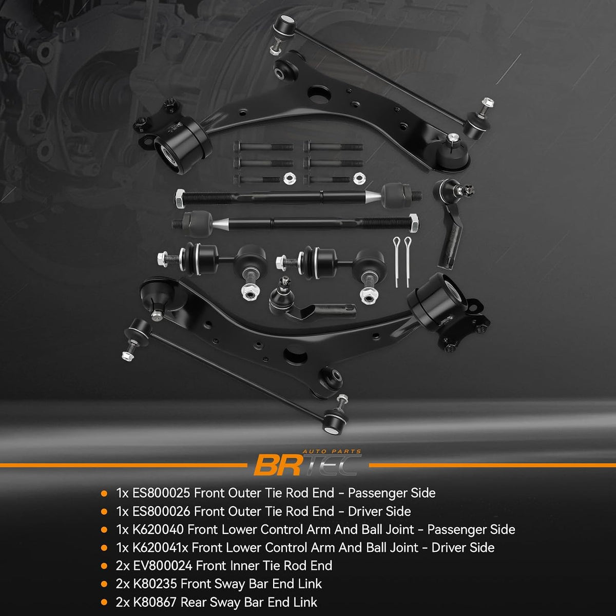 10 Pcs Front Lower Control Arm Kit for Mazda 3