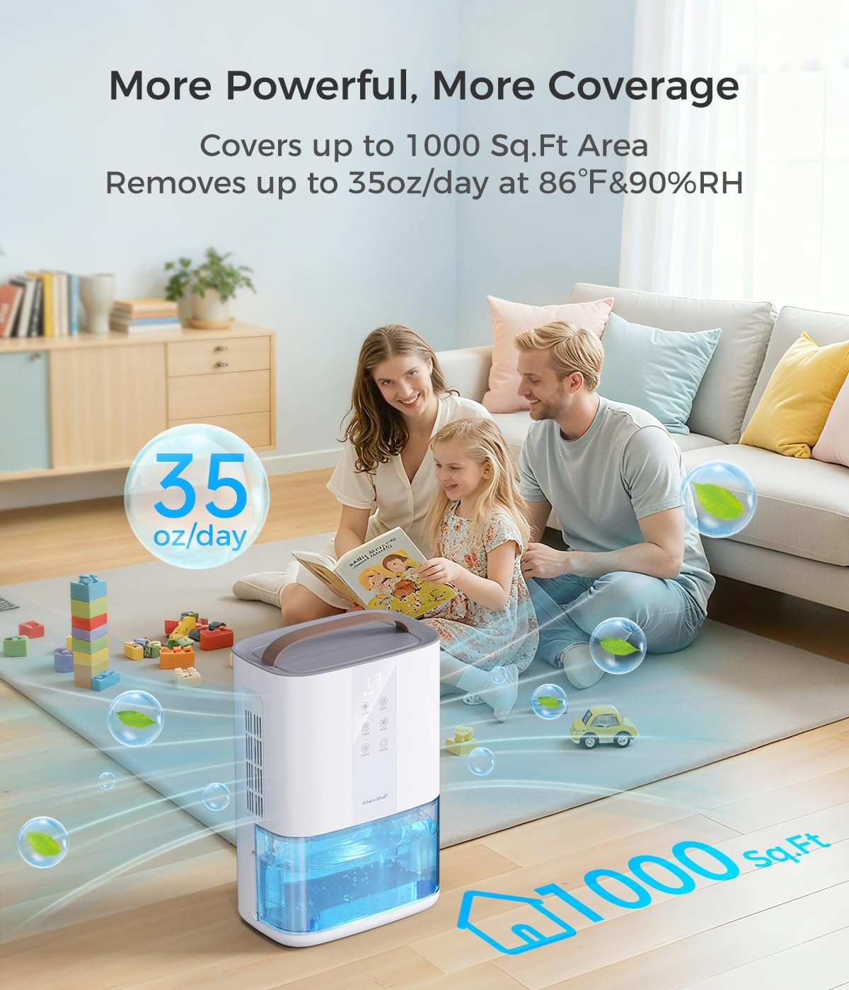 Large Dehumidifier, 96OZ, Activated Carbon Filter for Bedroom