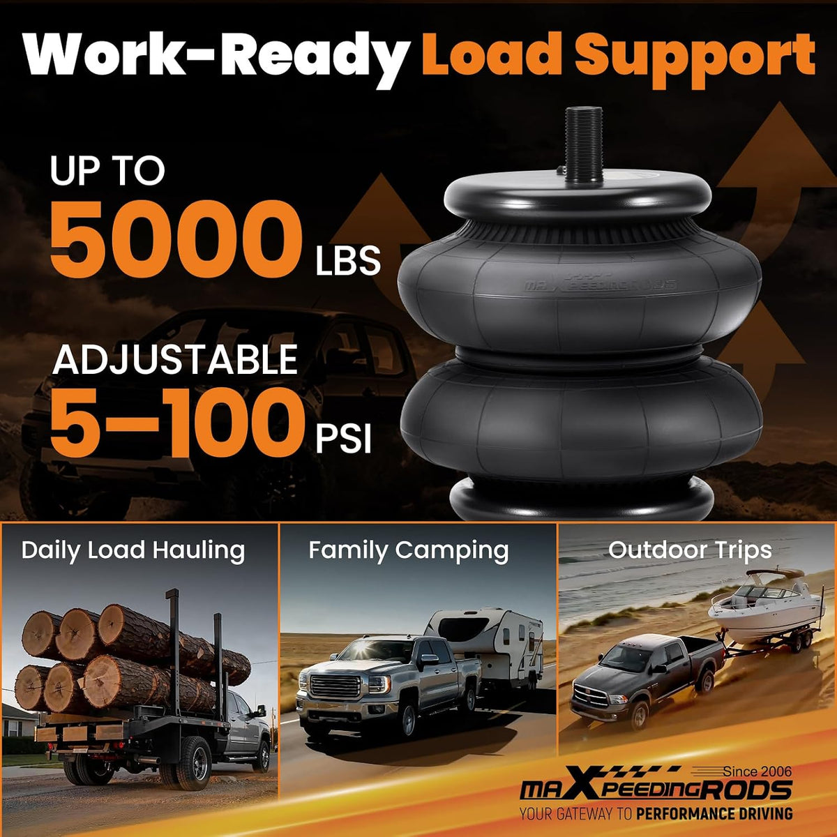 maXpeedingrods 5000 lbs Air Suspension Bags Kit for Ram 2500 2014-2026