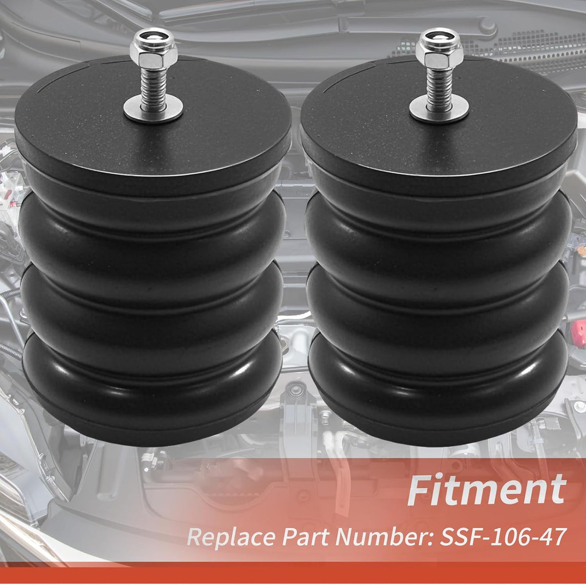 2PCS SSF-106-47 Air Suspension Helper Spring Kit, Replacement for Ford E-150 ...