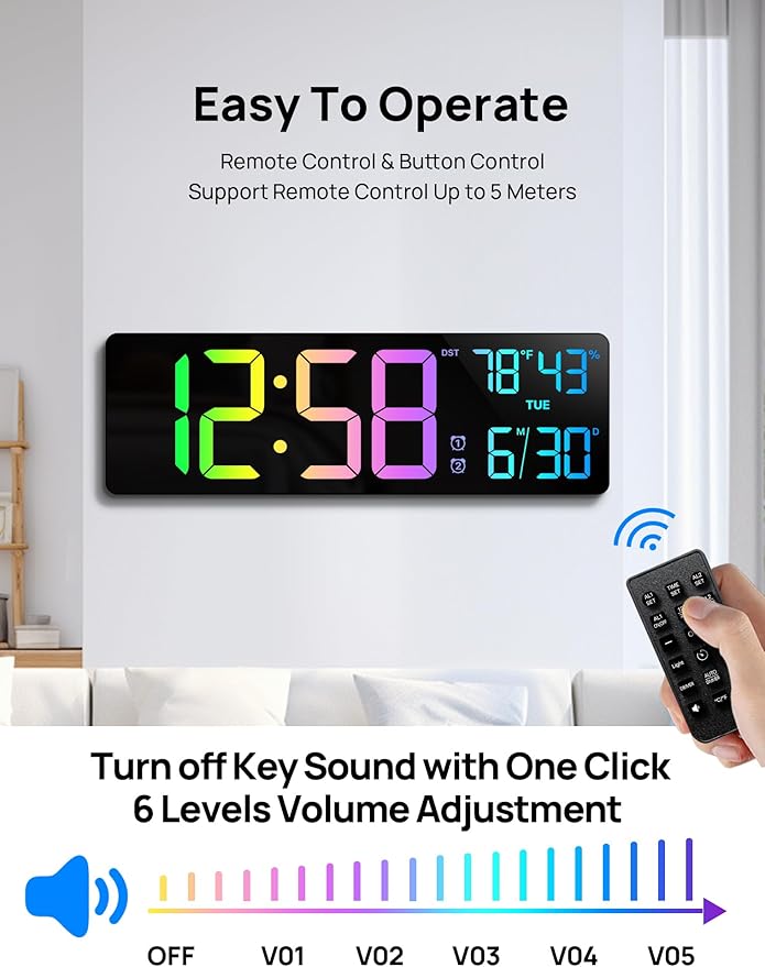 18.5" Large Digital Wall Clock