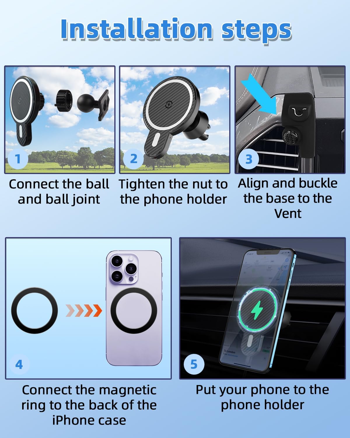 Car Phone Mount for Ford F-150 F150 2015-2020 Accessories Custom Vent