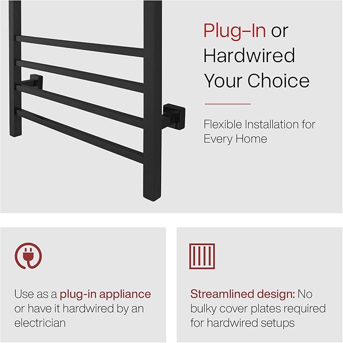 WarmlyYours Heated Towel Rack for Bathroom