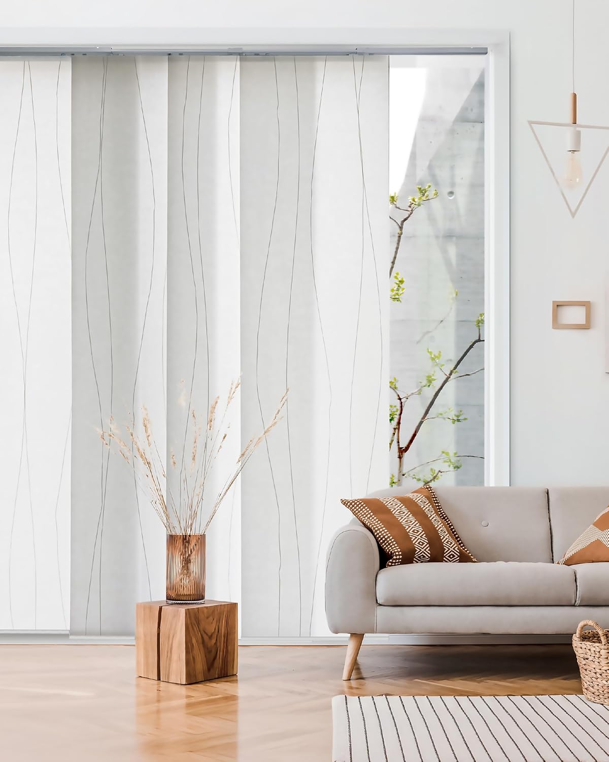 Panel Blinds Light Filter White 45.8"-86" x 96", Catch Me | Wh...