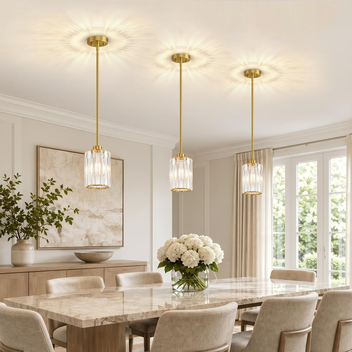 MQMQA Island Pendant Lights Kitchen Island 3 Pack Hanging Light Fixture