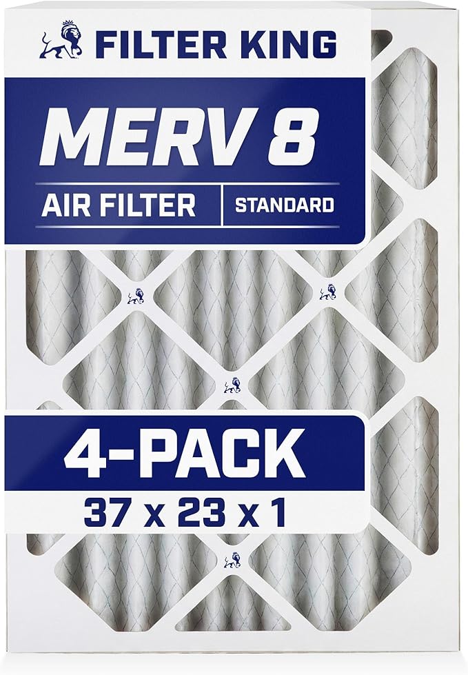 Filter King 37x23x1 Air Filter | 4-PACK | MERV 8 HVAC Pleated A/C Furnace