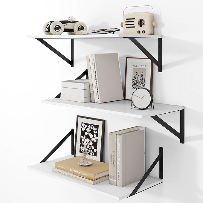 Heimlove 24" W x 12" D Wall Shelves (Set of 3)