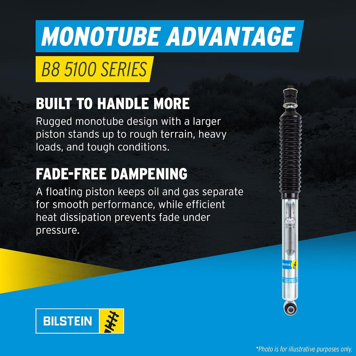Bilstein Set of Front and Rear B8 5100 Series Shocks Compatible with 2017-202...